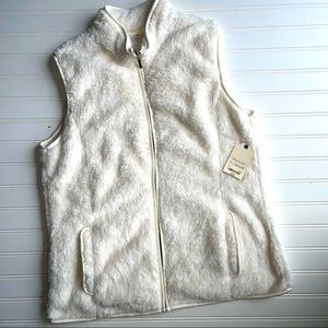NWT St. John’s Bay White Fur Vest Large